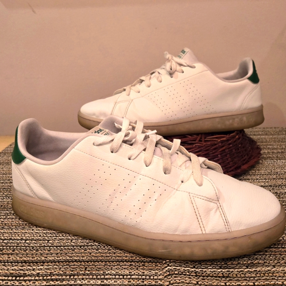 ADIDAS Advantage Eco Sneakers Primegreen Perforated 3 Stripes Men's 13 VGUC